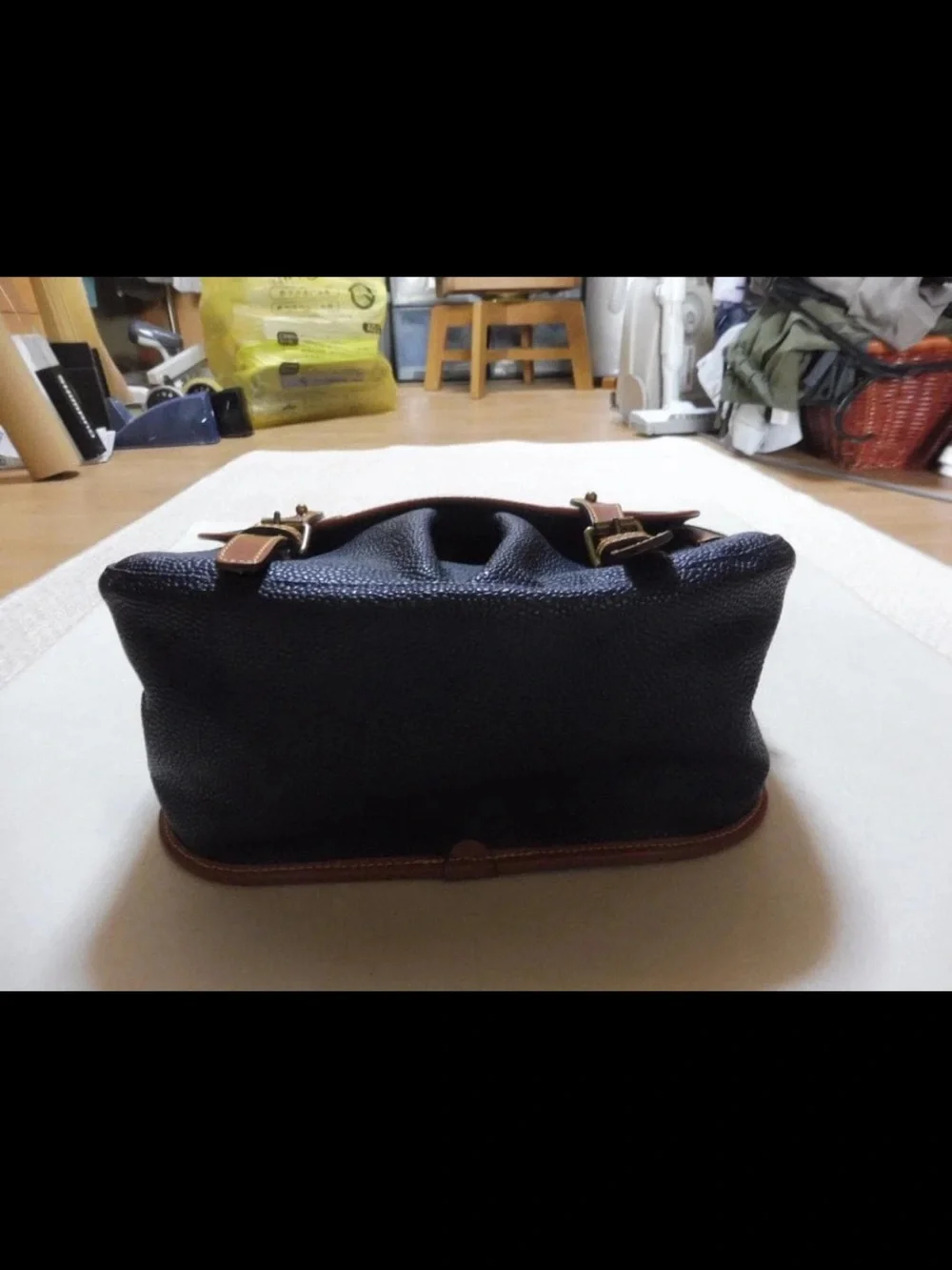Mulberry Navy Leather-Trim Crossbody Messenger Bag
